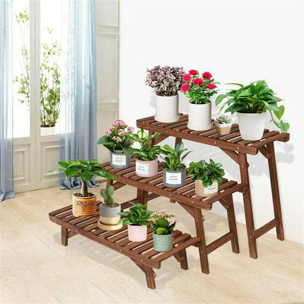 3pcs Plant Stand Flower Step Bench Rack Herb Storage Shelf Garden Indoor Outdoor.