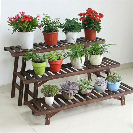 3pcs Plant Stand Flower Step Bench Rack Herb Storage Shelf Garden Indoor Outdoor.