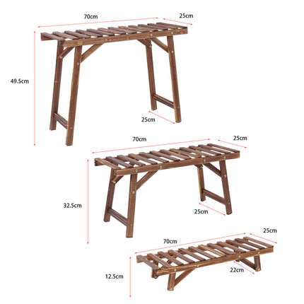 3pcs Plant Stand Flower Step Bench Rack Herb Storage Shelf Garden Indoor Outdoor.