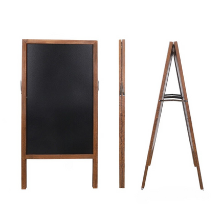 P&P Rustic Wooden Double-Sided Chalkboard Sign for Indoor & Outdoor Use.