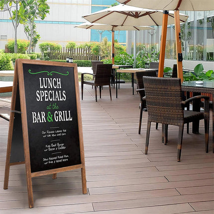 P&P Rustic Wooden Double-Sided Chalkboard Sign for Indoor & Outdoor Use.