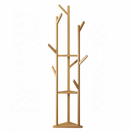Wooden Coat and Hat Stand with 10 Hooks – Floor Standing Clothes and Umbrella Rack.