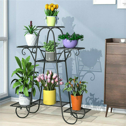 Stable 7 Tier Metal Plant Stand Flower Pot Rack Display Holder Shelf Home Garden.