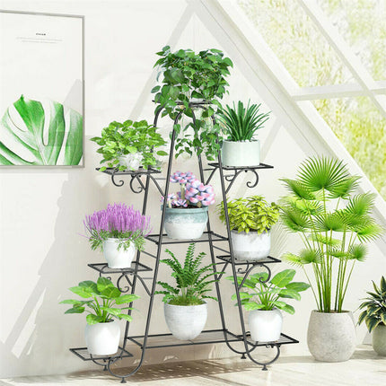Stable 7 Tier Metal Plant Stand Flower Pot Rack Display Holder Shelf Home Garden.