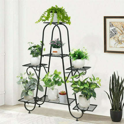 Stable 7 Tier Metal Plant Stand Flower Pot Rack Display Holder Shelf Home Garden.