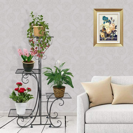 4-Tier Heavy Duty Plant Potted Stand Flower Planters Display Rack Outdoor Indoor.
