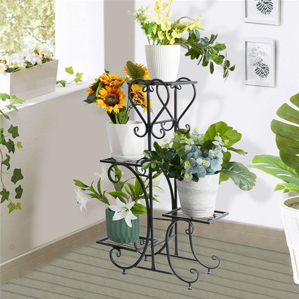 4-Tier Heavy Duty Plant Potted Stand Flower Planters Display Rack Outdoor Indoor.