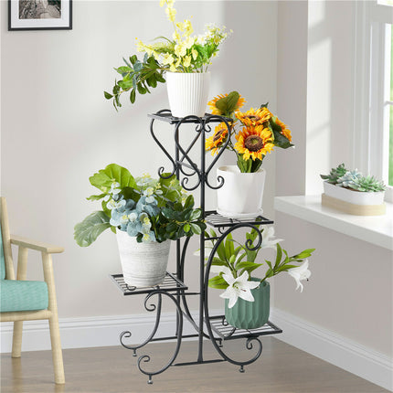 4-Tier Heavy Duty Plant Potted Stand Flower Planters Display Rack Outdoor Indoor.