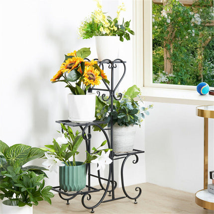 4-Tier Heavy Duty Plant Potted Stand Flower Planters Display Rack Outdoor Indoor.