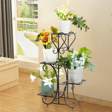 4-Tier Heavy Duty Plant Potted Stand Flower Planters Display Rack Outdoor Indoor.