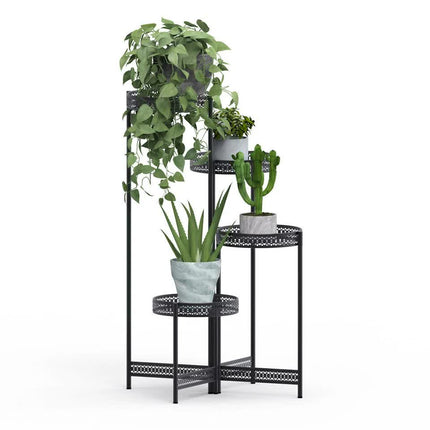 4 Tier Foldable Corner Tall Plant Stand Metal Flower Display Rack Indoor Outdoor.