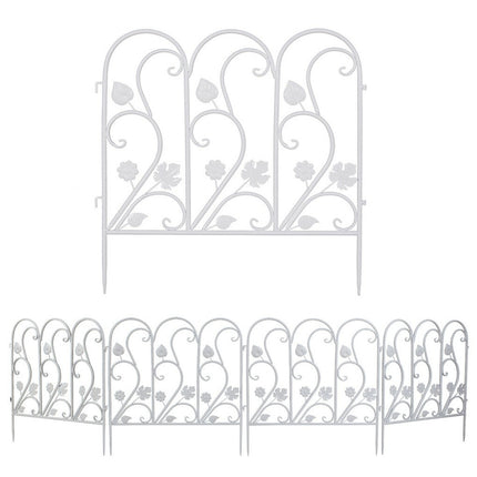 5PCS Decorative Garden Fence Folding Patio Fences Rustproof 59.5x62cm Landscape.