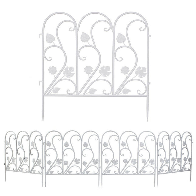 5PCS Decorative Garden Fence Folding Patio Fences Rustproof 59.5x62cm Landscape.