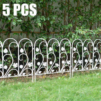 5PCS Decorative Garden Fence Folding Patio Fences Rustproof 59.5x62cm Landscape.