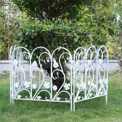 5PCS Decorative Garden Fence Folding Patio Fences Rustproof 59.5x62cm Landscape.