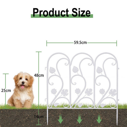 5PCS Decorative Garden Fence Folding Patio Fences Rustproof 59.5x62cm Landscape.