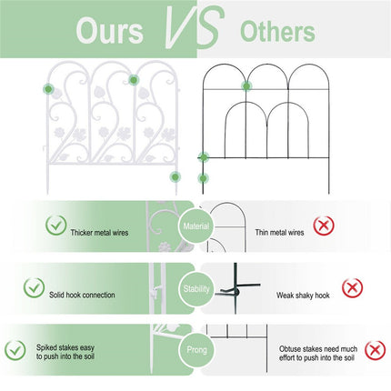5PCS Decorative Garden Fence Folding Patio Fences Rustproof 59.5x62cm Landscape.
