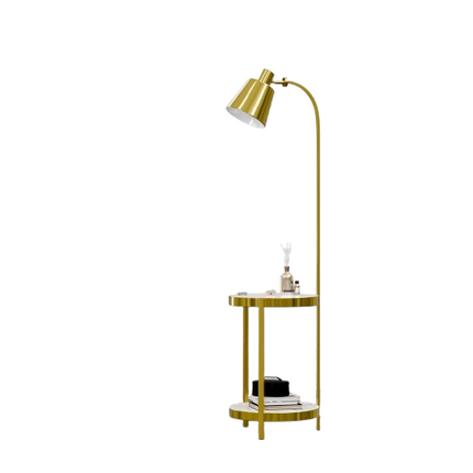Creative Lamp End Table with Gold Shade - Modern Floor Lamp Accent Furniture & Dï¿½cor Lighting for Living Room (AU Plug).