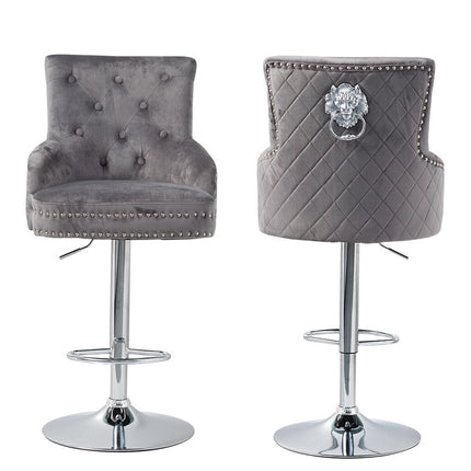 Elegant Swivel Bar Stool Velvet Airlift Counter Height Bar Kitchen Dining Chair.