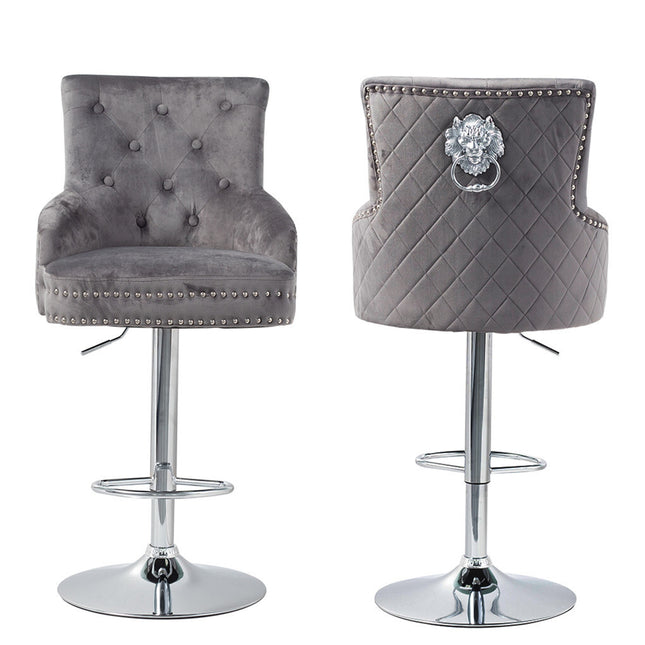 Elegant Swivel Bar Stool Velvet Airlift Counter Height Bar Kitchen Dining Chair.