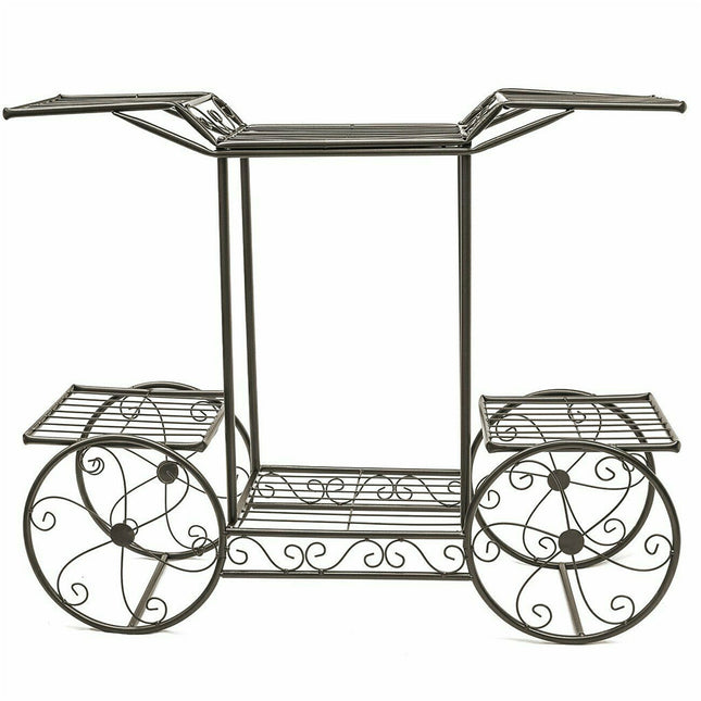 6 Tiers Garden Cart Stand & Flower Pot Plant Holder Display Rack Parisian Style.