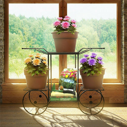 6 Tiers Garden Cart Stand & Flower Pot Plant Holder Display Rack Parisian Style.