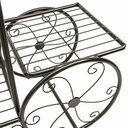 6 Tiers Garden Cart Stand & Flower Pot Plant Holder Display Rack Parisian Style.