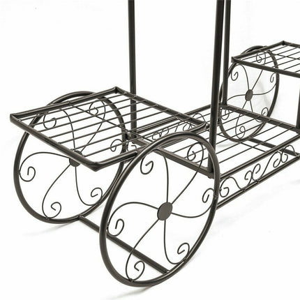6 Tiers Garden Cart Stand & Flower Pot Plant Holder Display Rack Parisian Style.