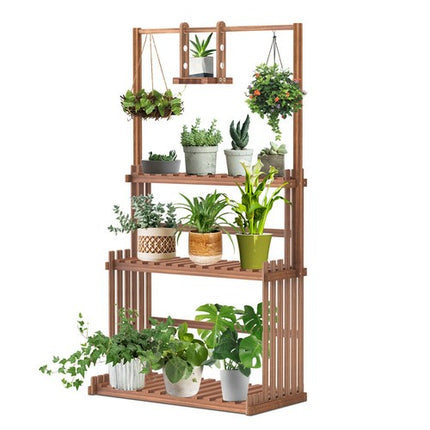 Heavy Duty Hanging Plant Stand with Multiple Pot Shelves.