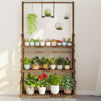 Heavy Duty Hanging Plant Stand with Multiple Pot Shelves.