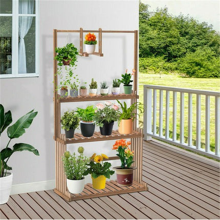 Heavy Duty Hanging Plant Stand with Multiple Pot Shelves.