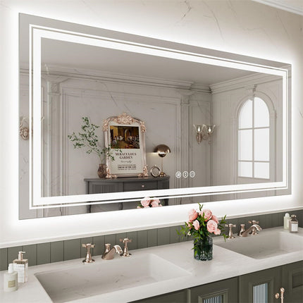 Fin 1200Mm Jumbo Bluetooth Led Bathroom Mirror Music Anti-Fog Vanity Mirror.