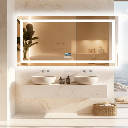 Fin 1200Mm Jumbo Bluetooth Led Bathroom Mirror Music Anti-Fog Vanity Mirror.
