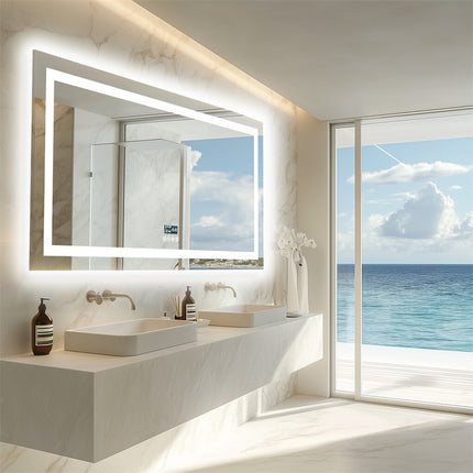 Fin 1200Mm Jumbo Bluetooth Led Bathroom Mirror Music Anti-Fog Vanity Mirror.