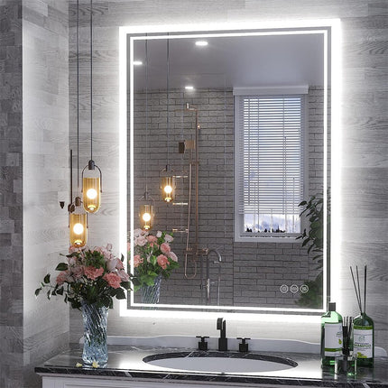 LED Anti-Fog Wall-Mounted Bathroom Mirror.