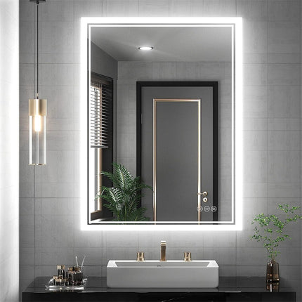 LED Anti-Fog Wall-Mounted Bathroom Mirror.