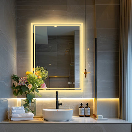 LED Anti-Fog Wall-Mounted Bathroom Mirror.