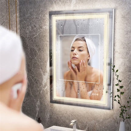 Modern Luxury: LED Mirror with Defogger 600*800mm Double LED.