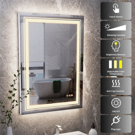 Modern Luxury: LED Mirror with Defogger 600*800mm Double LED.