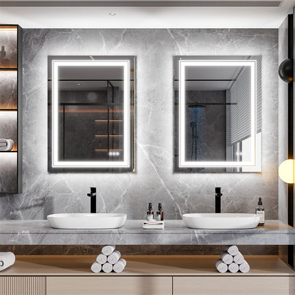 900*700MM Dimmable LED Bathroom Mirror Antifog Wall Mounted Vanity Makeup Mirror.