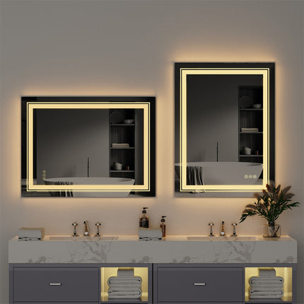 900*700MM Dimmable LED Bathroom Mirror Antifog Wall Mounted Vanity Makeup Mirror.