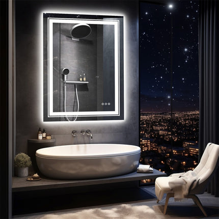 900*700MM Dimmable LED Bathroom Mirror Antifog Wall Mounted Vanity Makeup Mirror.