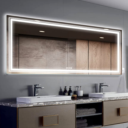 1.83M Oversize Dual Light Bathroom Mirror Super Anti-Fog Makeup Dressing Mirror.