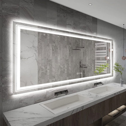 1.83M Oversize Dual Light Bathroom Mirror Super Anti-Fog Makeup Dressing Mirror.