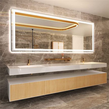 1.83M Oversize Dual Light Bathroom Mirror Super Anti-Fog Makeup Dressing Mirror.