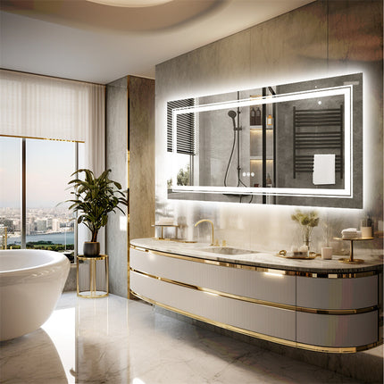 Fin 1200X800Mm Led Front Backlit Bathroom Mirror Fogless Anti-Aging Premium Hd Glass.