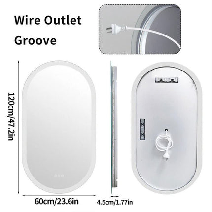 Premium Oval LED Anti-Fog Bathroom Mirror(120x60cm).