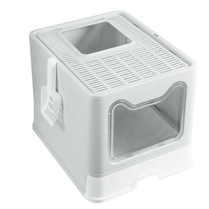 Self-Cleaning Hooded Cat Litter Box Enclosed Large Kitty Toilet Box Tray Refills.
