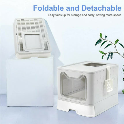 Self-Cleaning Hooded Cat Litter Box Enclosed Large Kitty Toilet Box Tray Refills.