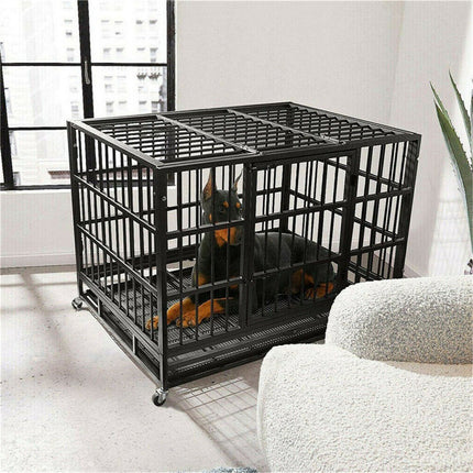 Heavy Duty Dog Cage with Lock & Bottom Tray.